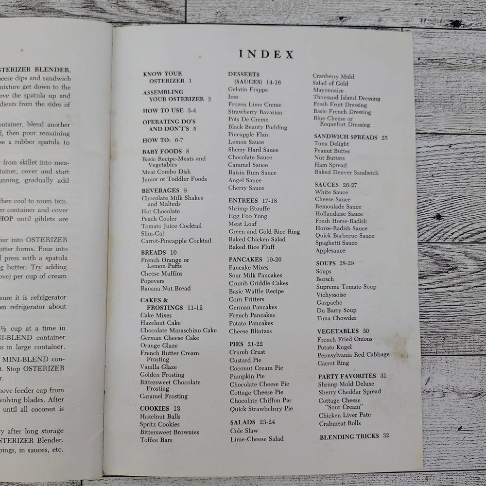 Osterizer Blender Spin Cookery Cookbook Owners Manual Booklet & Recipes 1973 Vtg